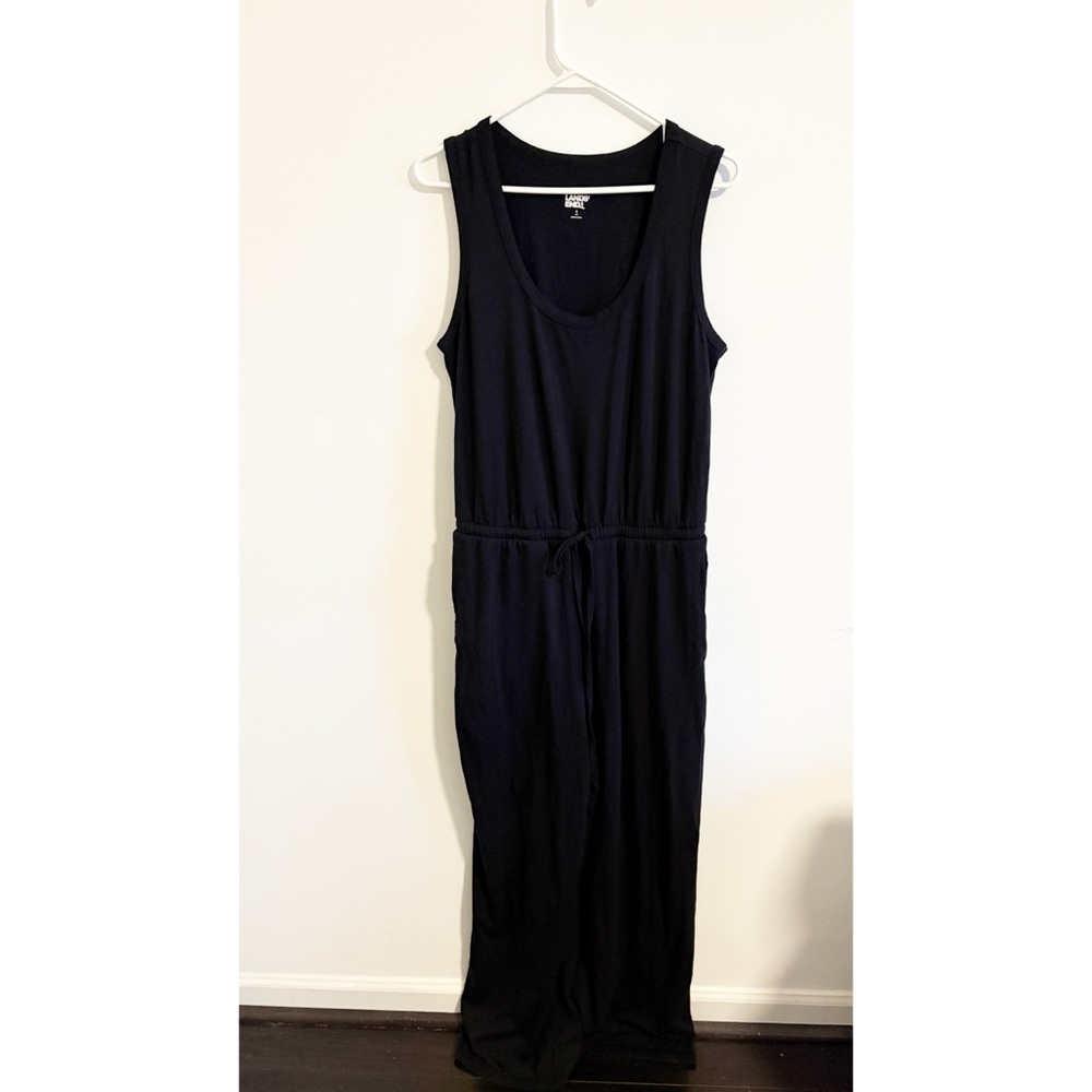 Lands End Black Sleeveless Jumpsuit